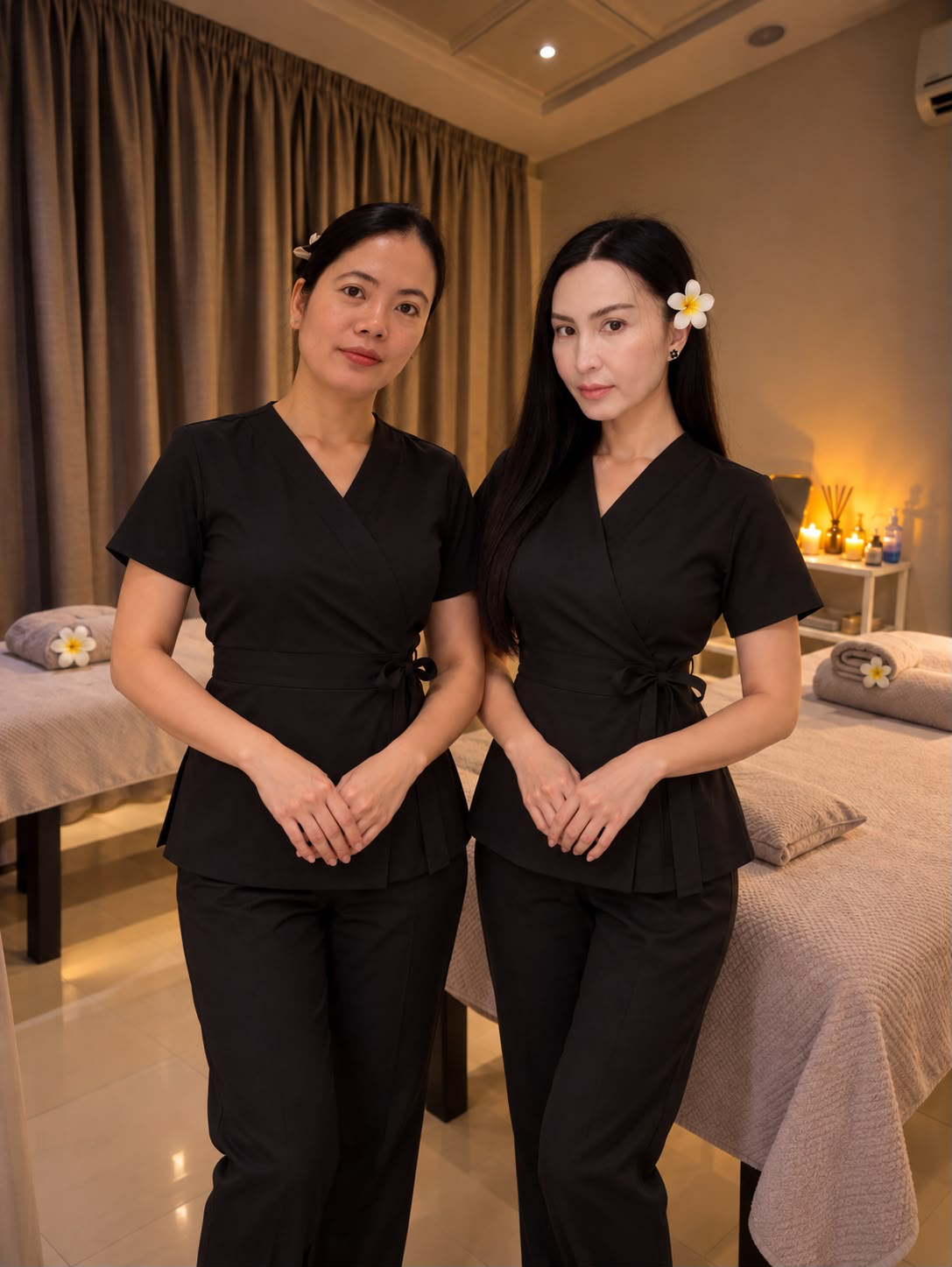 The two Mali Spa massage specialists in their treatment room